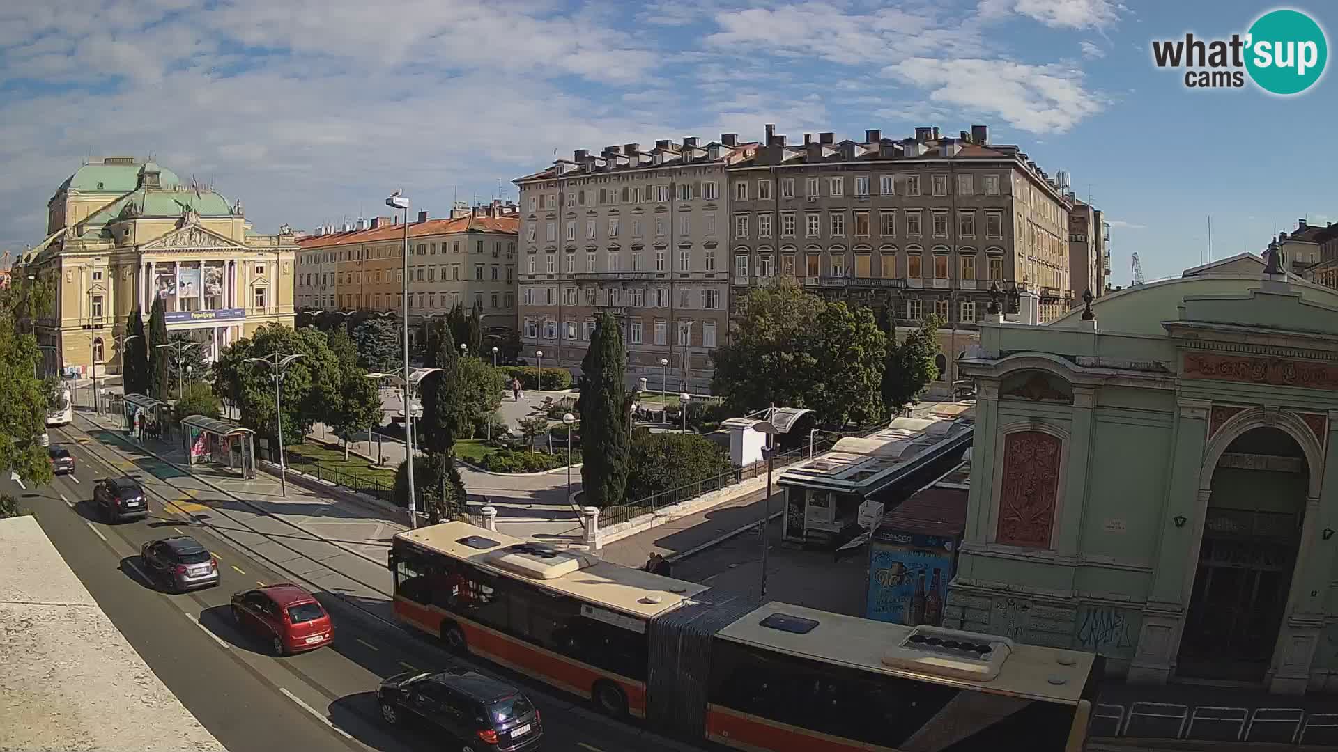 Webcam Rijeka – Park and  Croatian National Theatre Ivan pl. Zajc