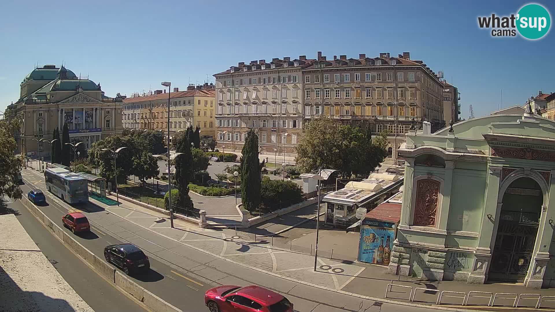 Webcam Rijeka – Park and  Croatian National Theatre Ivan pl. Zajc