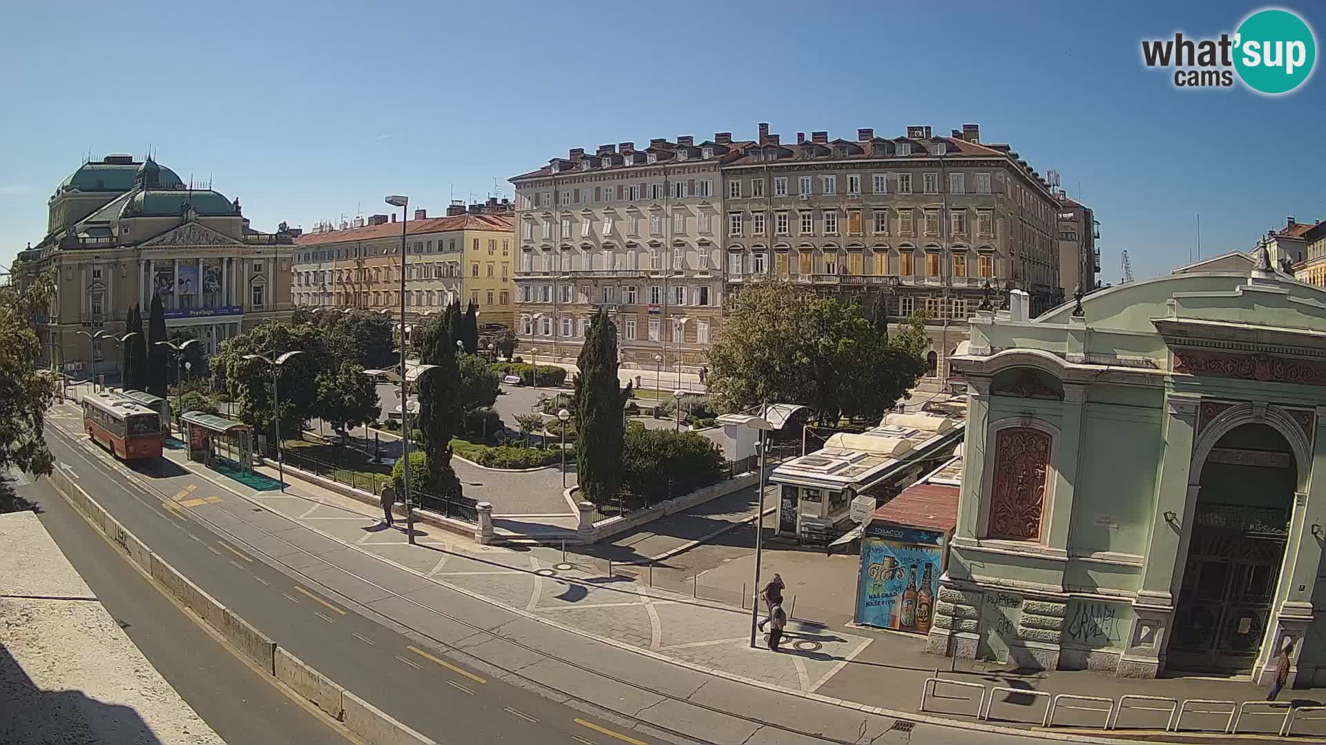 Webcam Rijeka – Park and  Croatian National Theatre Ivan pl. Zajc