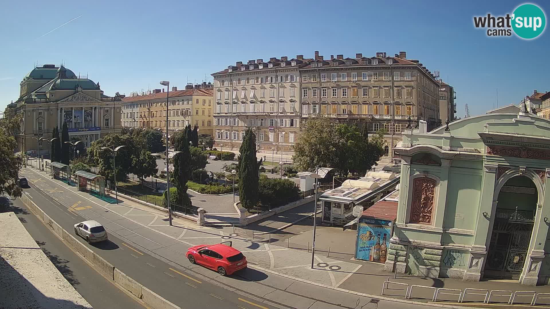 Webcam Rijeka – Park and  Croatian National Theatre Ivan pl. Zajc