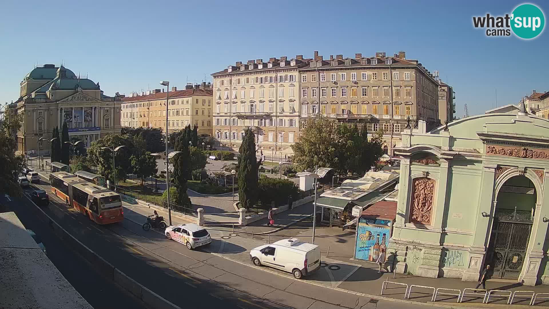 Webcam Fiume – Parco e Teatro nazionale Croato Ivan pl. Zajc
