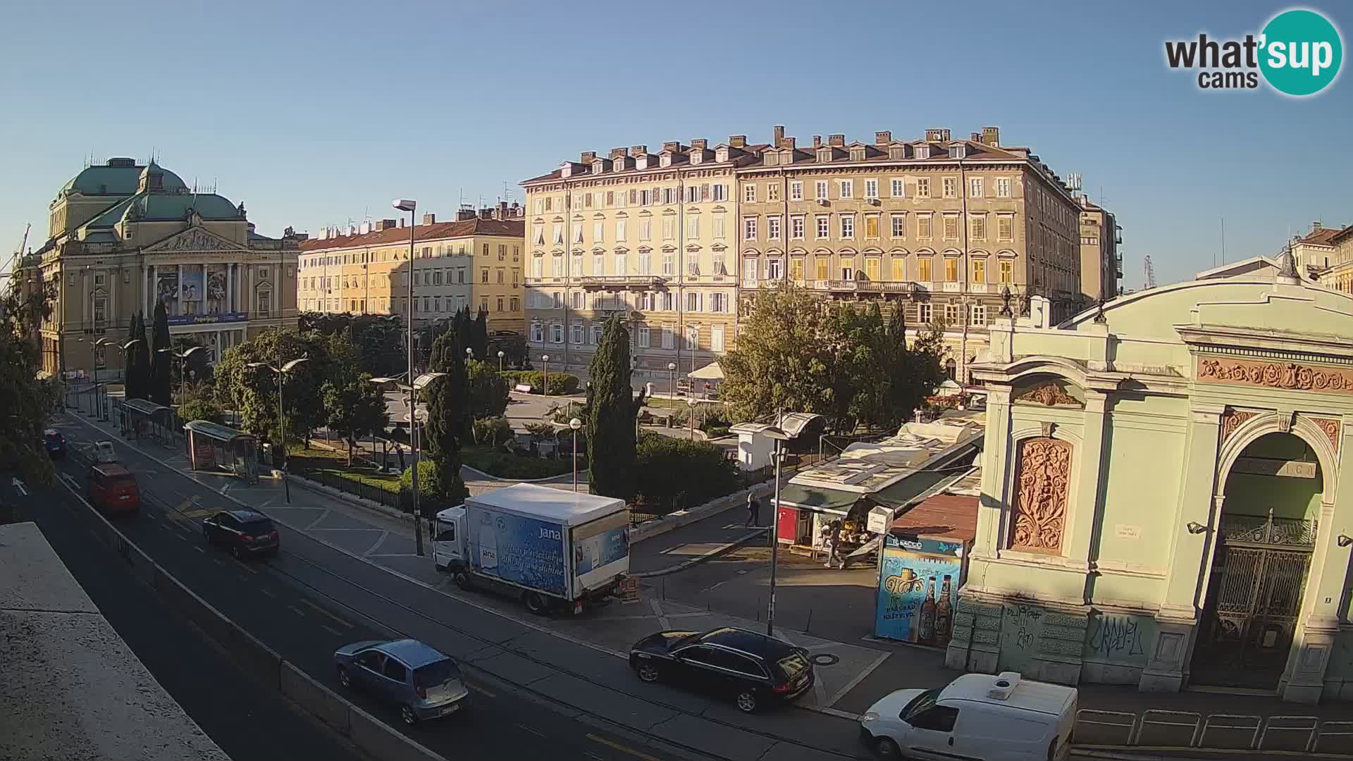 Webcam Rijeka – Park and  Croatian National Theatre Ivan pl. Zajc