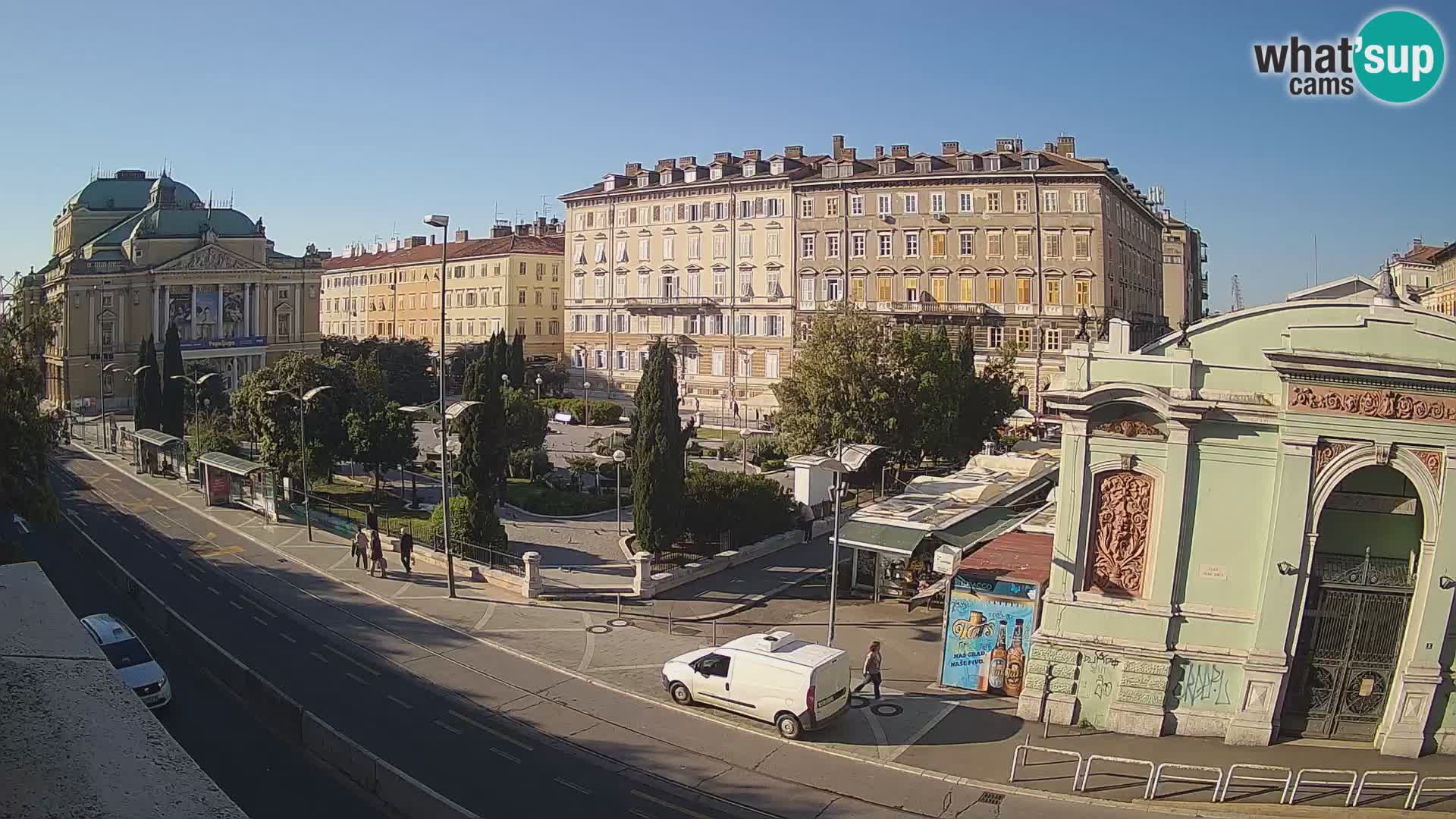 Webcam Fiume – Parco e Teatro nazionale Croato Ivan pl. Zajc