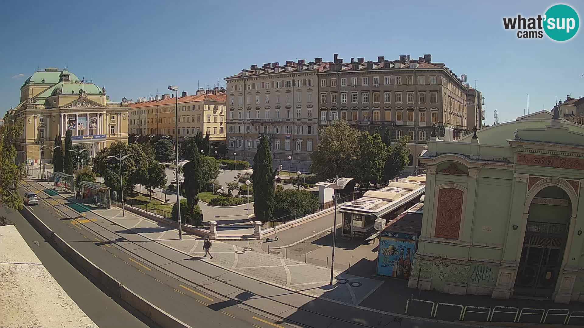 Webcam Rijeka – Park et Théâtre national croate Ivan pl. Zajc
