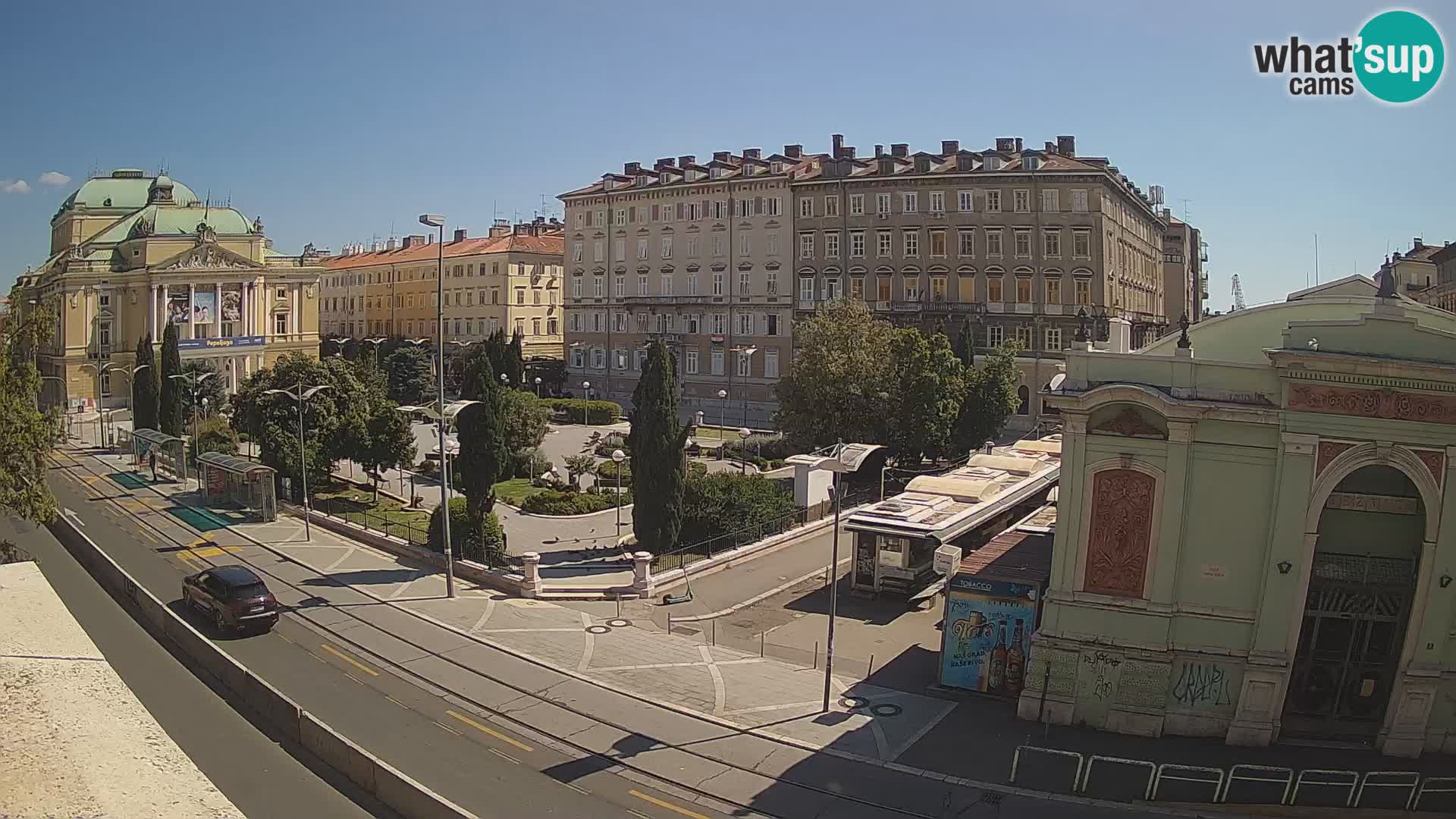 Webcam Rijeka – Park et Théâtre national croate Ivan pl. Zajc