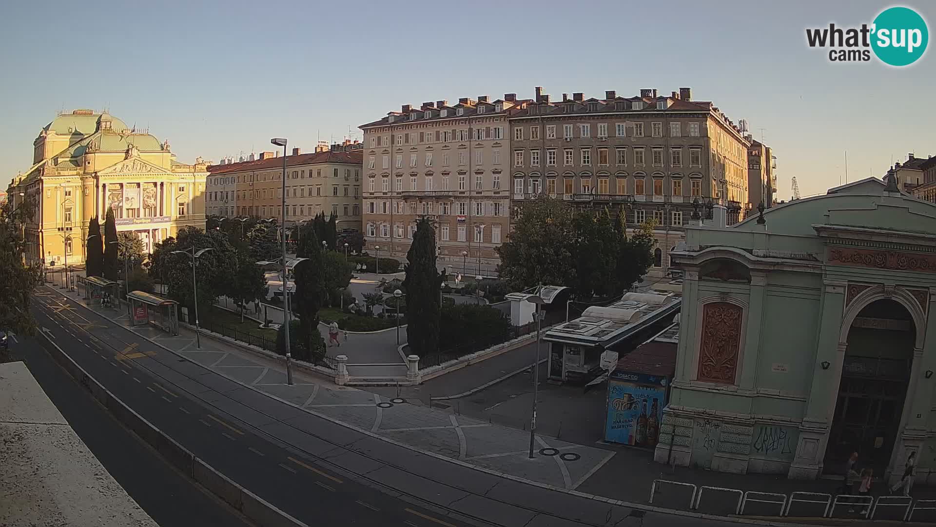 Webcam Fiume – Parco e Teatro nazionale Croato Ivan pl. Zajc