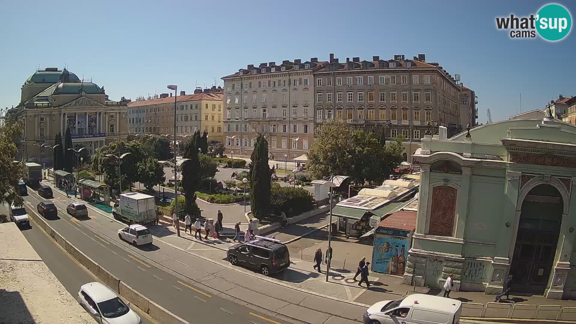 Webcam Rijeka – Parque i Teatro Nacional Croato Ivan pl. Zajc