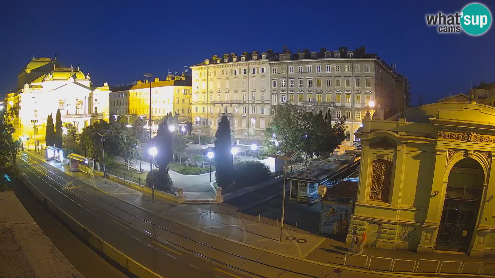 Webcam Rijeka – Park et Théâtre national croate Ivan pl. Zajc