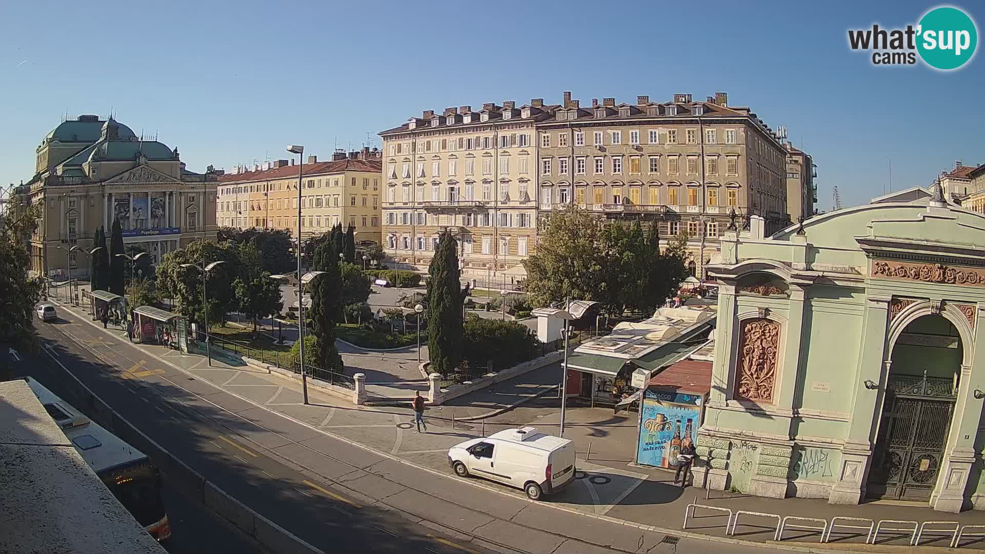 Webcam Rijeka – Park et Théâtre national croate Ivan pl. Zajc
