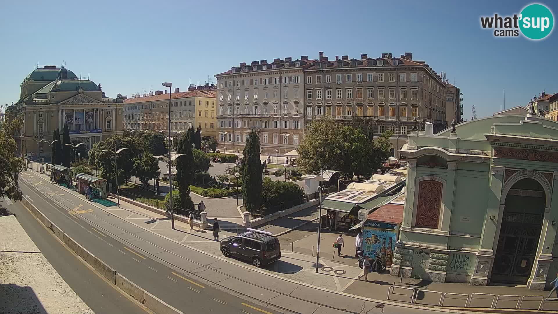 Webcam Rijeka – Park et Théâtre national croate Ivan pl. Zajc