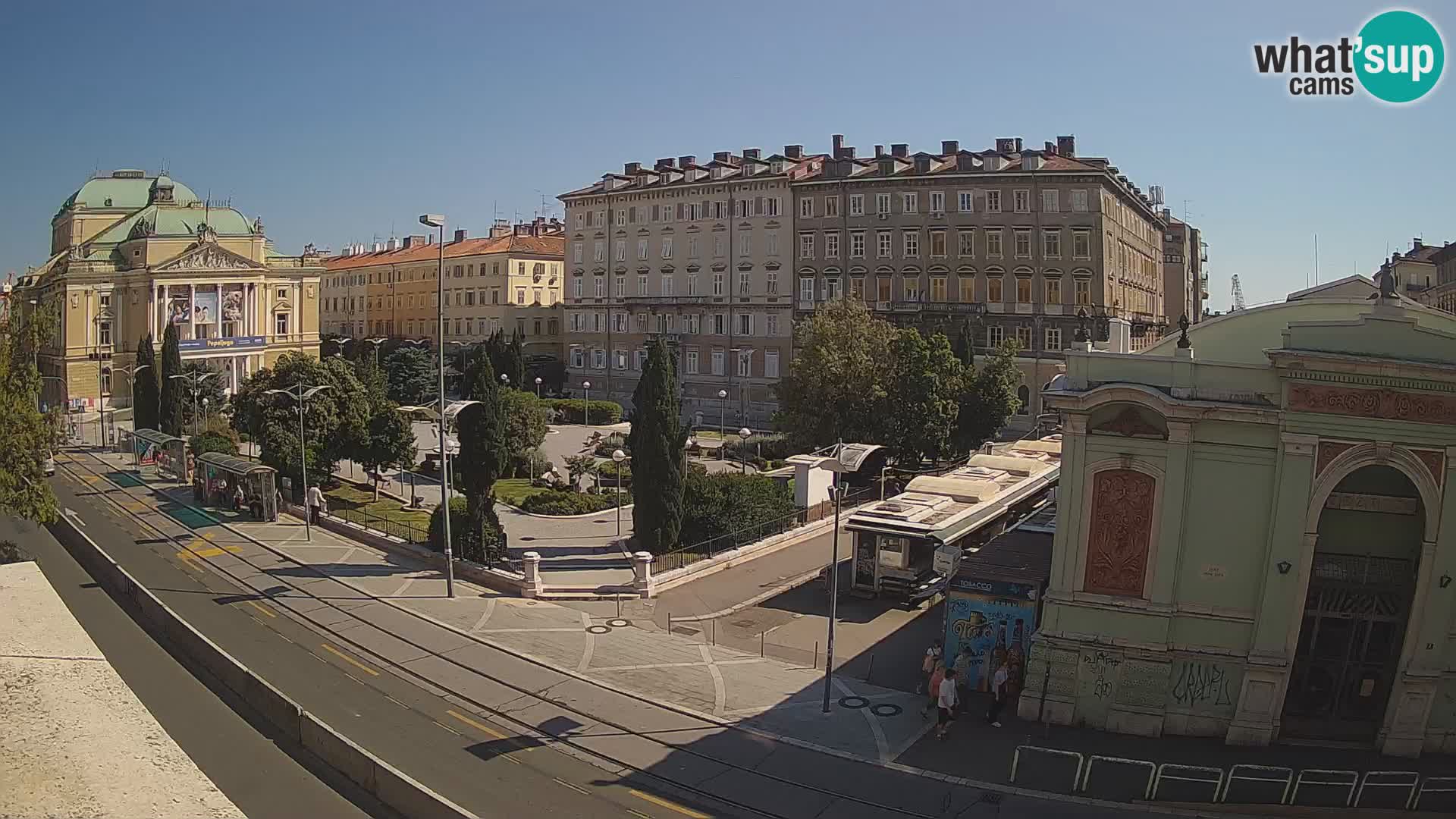Webcam Rijeka – Park et Théâtre national croate Ivan pl. Zajc