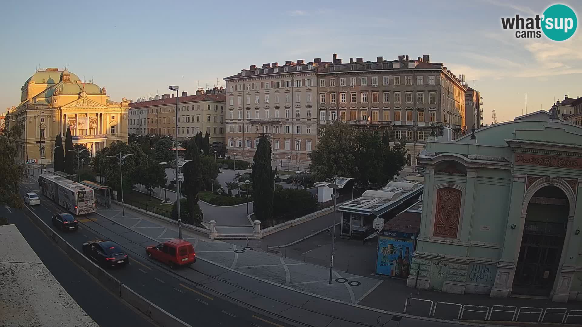 Webcam Fiume – Parco e Teatro nazionale Croato Ivan pl. Zajc