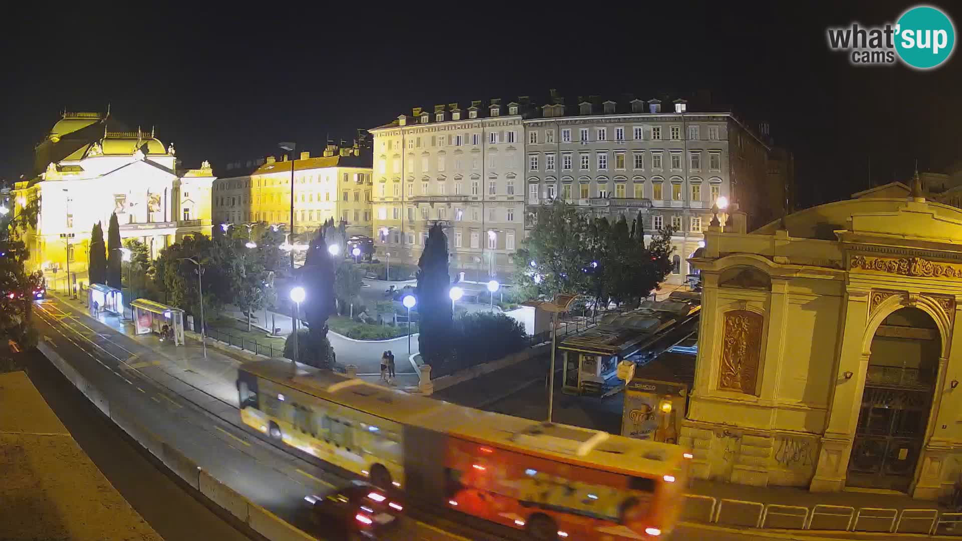 Webcam Fiume – Parco e Teatro nazionale Croato Ivan pl. Zajc