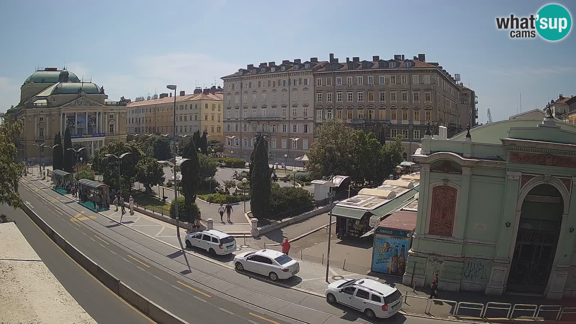 Webcam Rijeka – Park et Théâtre national croate Ivan pl. Zajc