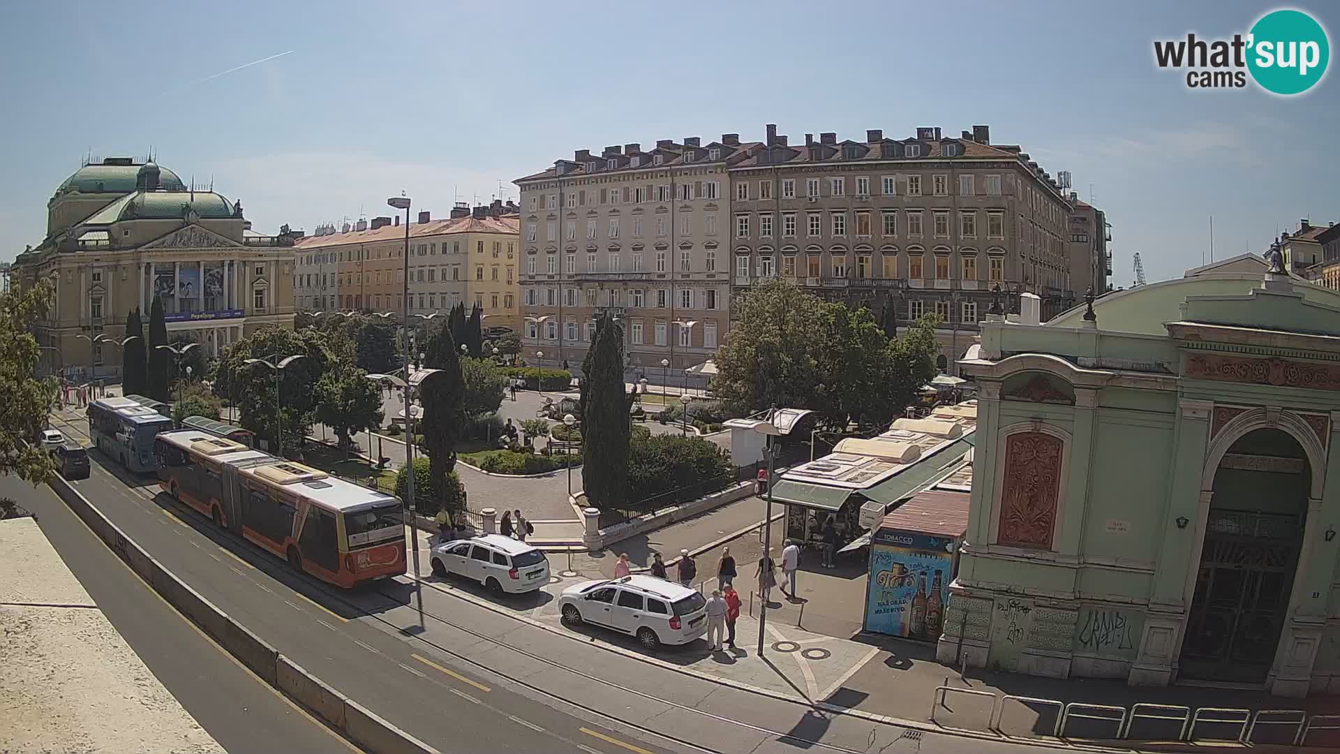 Webcam Rijeka – Park and  Croatian National Theatre Ivan pl. Zajc