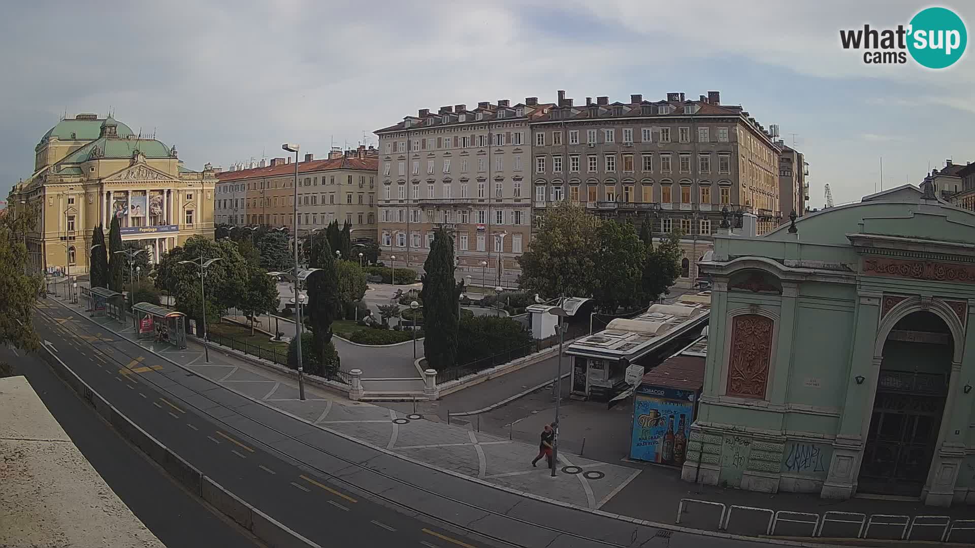 Webcam Rijeka – Park et Théâtre national croate Ivan pl. Zajc