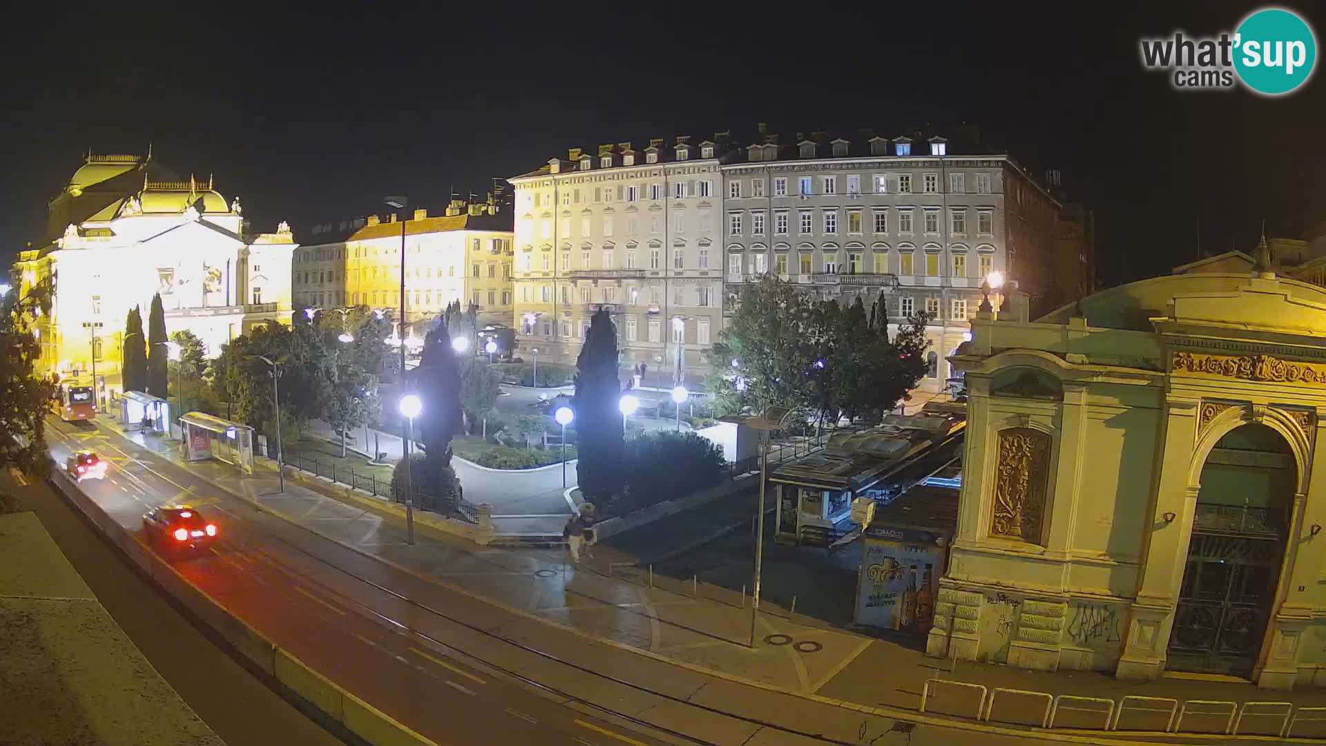 Webcam Rijeka – Park et Théâtre national croate Ivan pl. Zajc