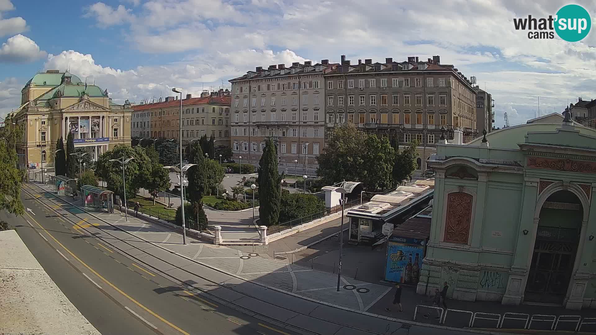 Webcam Rijeka – Park et Théâtre national croate Ivan pl. Zajc