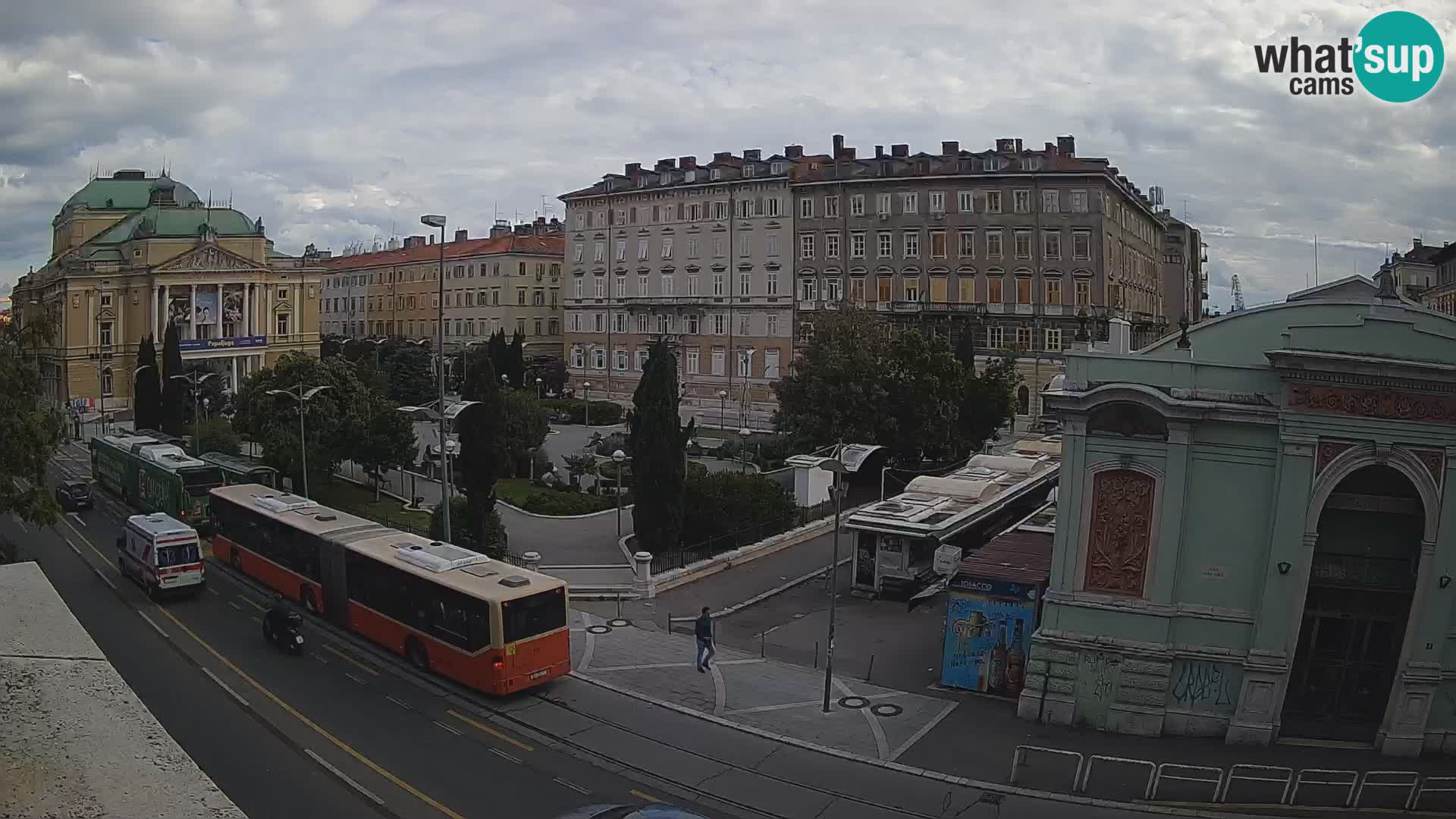 Webcam Rijeka – Park and  Croatian National Theatre Ivan pl. Zajc