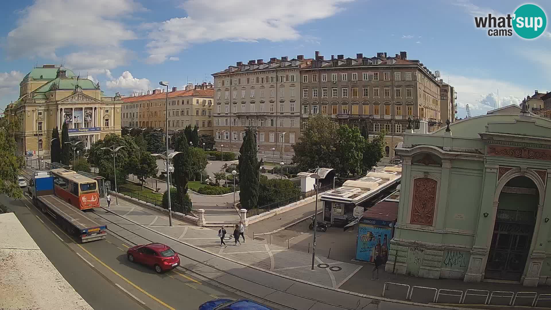 Webcam Rijeka – Park and  Croatian National Theatre Ivan pl. Zajc
