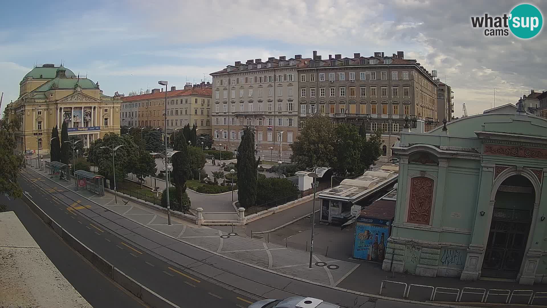 Webcam Rijeka – Park et Théâtre national croate Ivan pl. Zajc