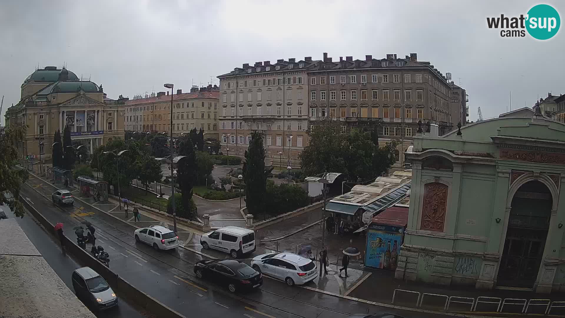 Webcam Rijeka – Parque i Teatro Nacional Croato Ivan pl. Zajc