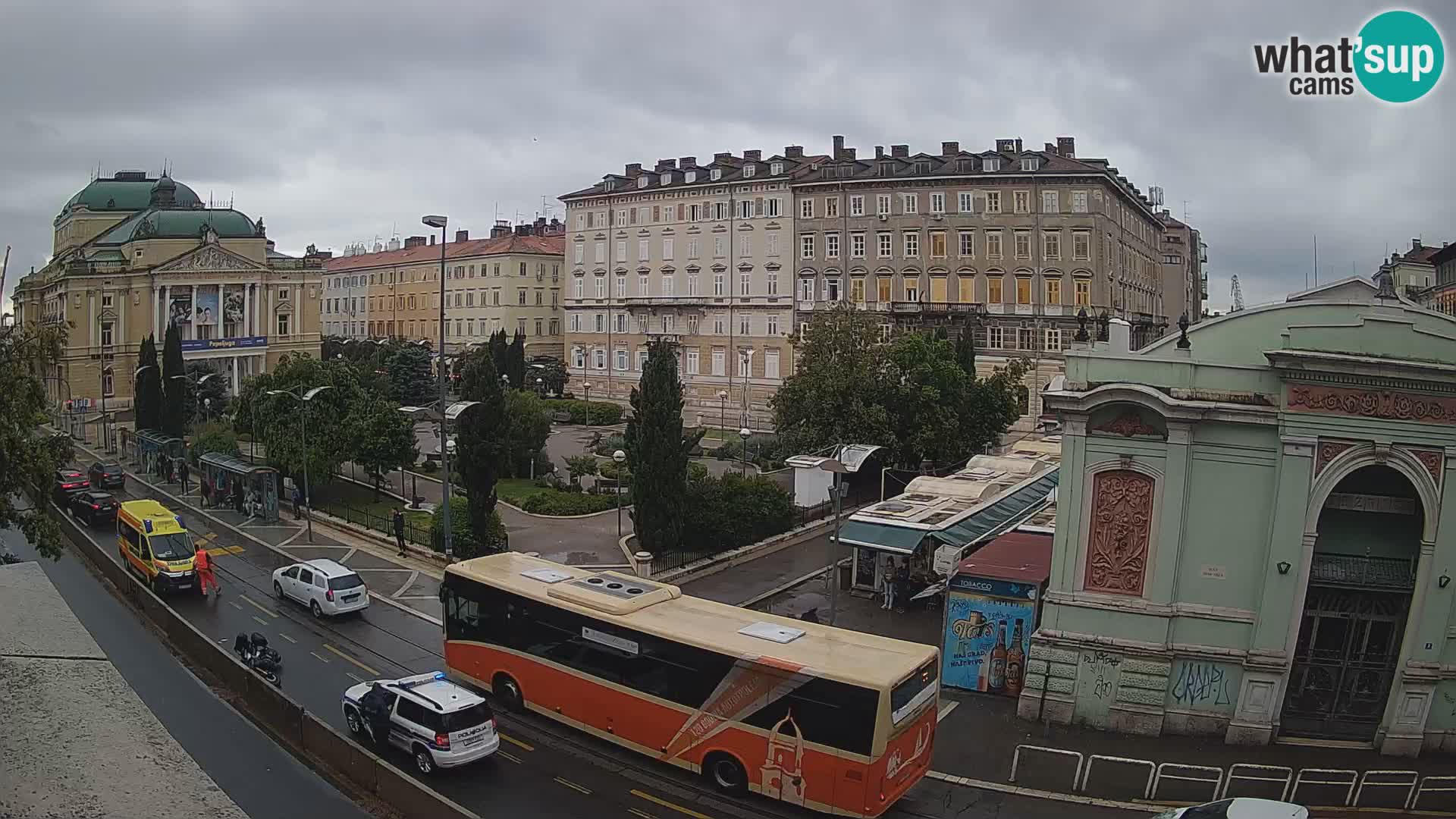 Webcam Rijeka – Park and  Croatian National Theatre Ivan pl. Zajc