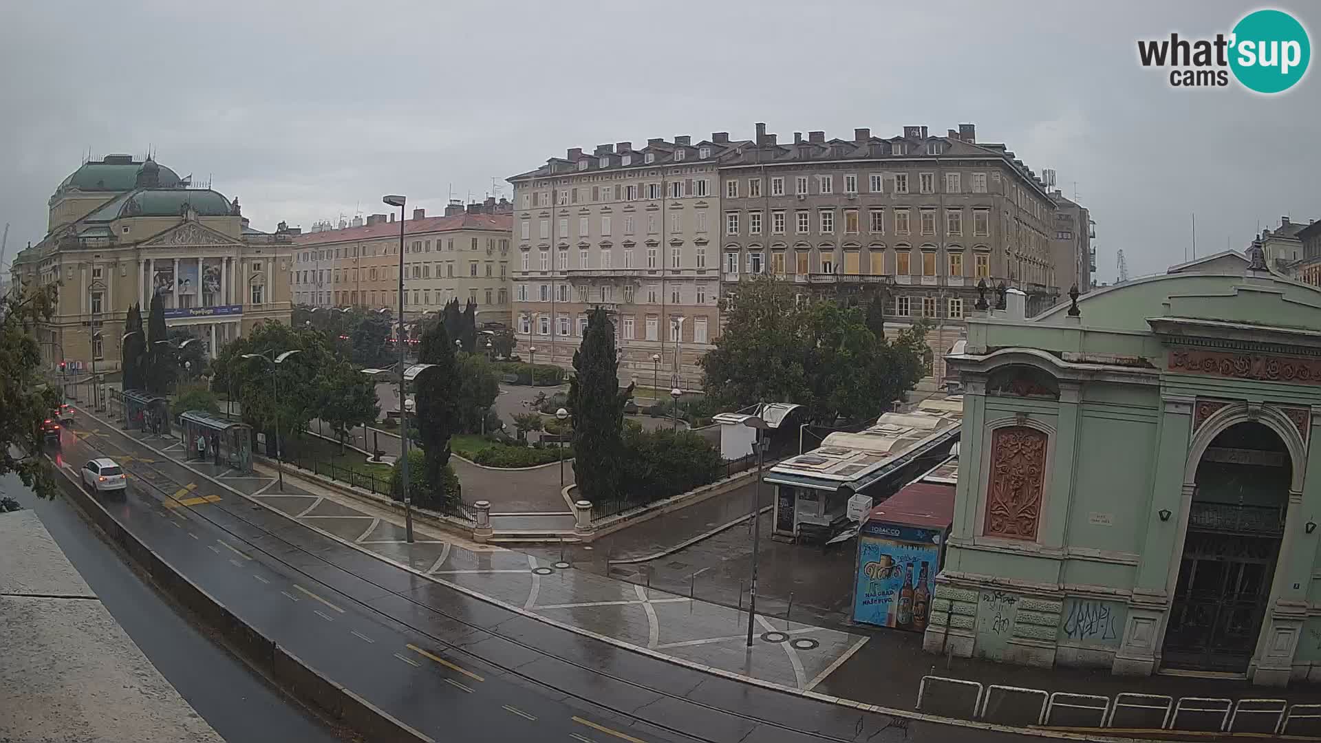 Webcam Rijeka – Park and  Croatian National Theatre Ivan pl. Zajc