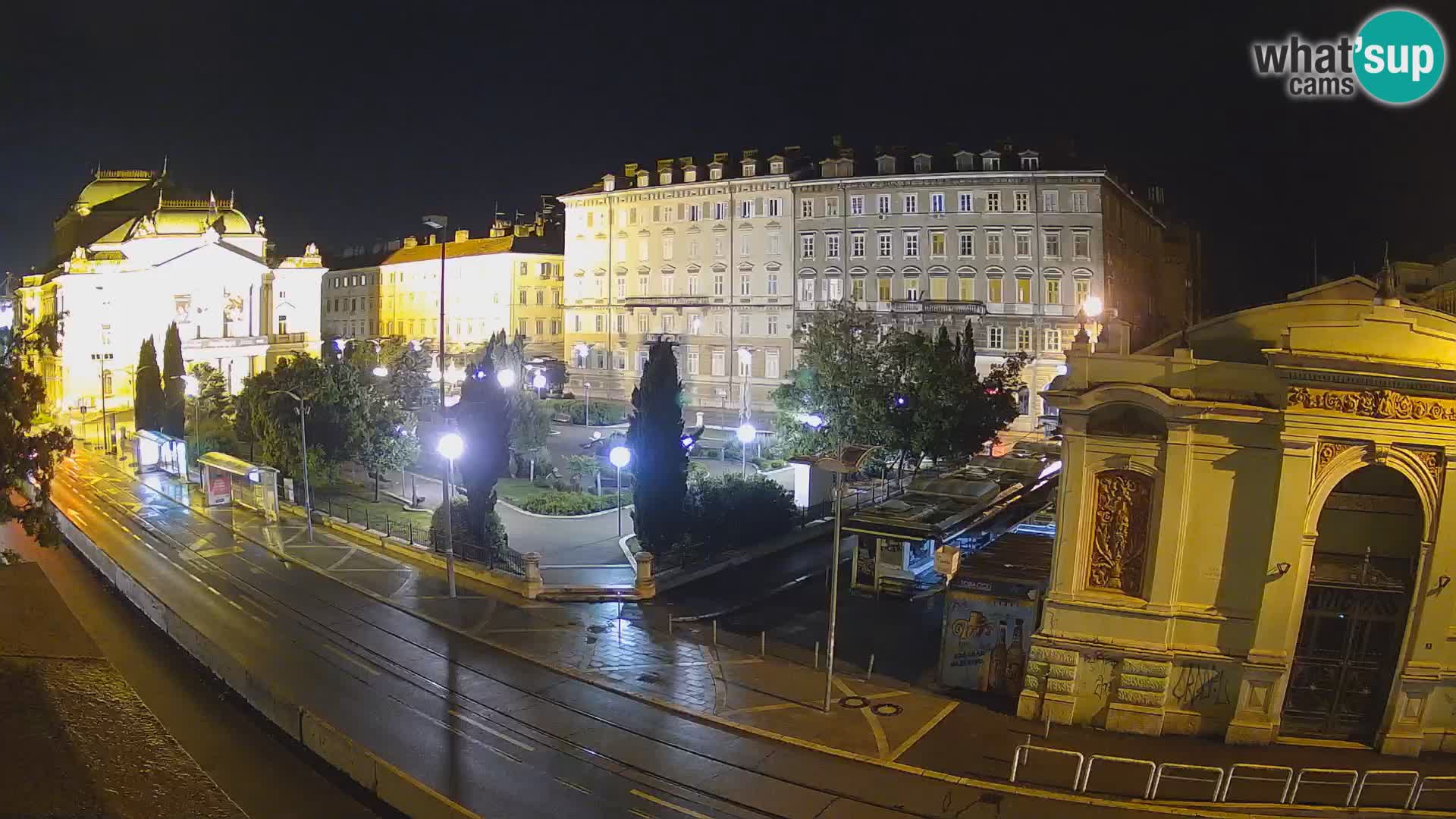 Webcam Rijeka – Park et Théâtre national croate Ivan pl. Zajc