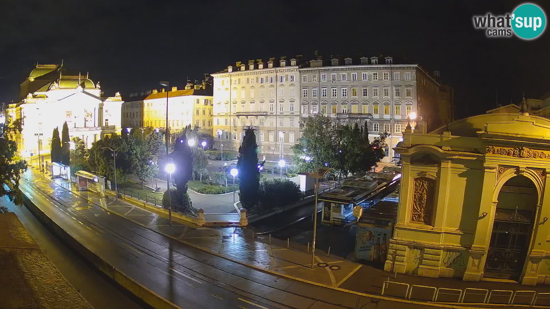 Webcam Fiume – Parco e Teatro nazionale Croato Ivan pl. Zajc
