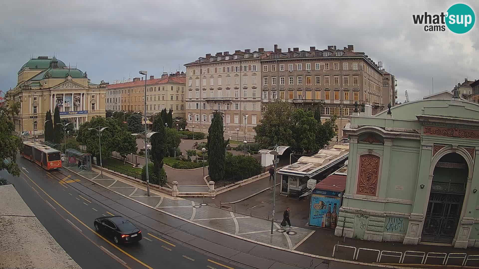 Webcam Fiume – Parco e Teatro nazionale Croato Ivan pl. Zajc