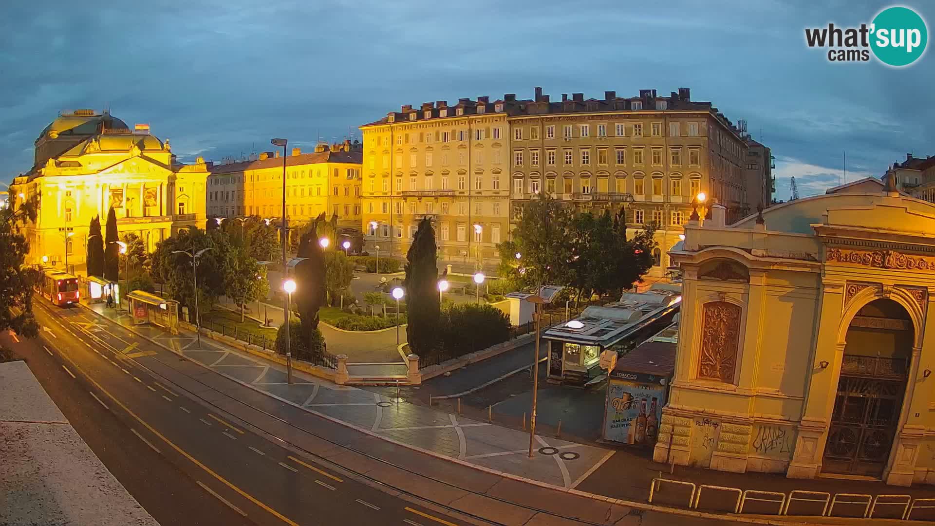 Webcam Fiume – Parco e Teatro nazionale Croato Ivan pl. Zajc