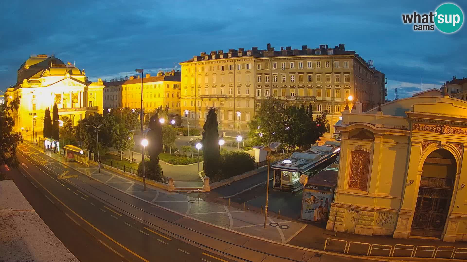 Webcam Rijeka – Parque i Teatro Nacional Croato Ivan pl. Zajc