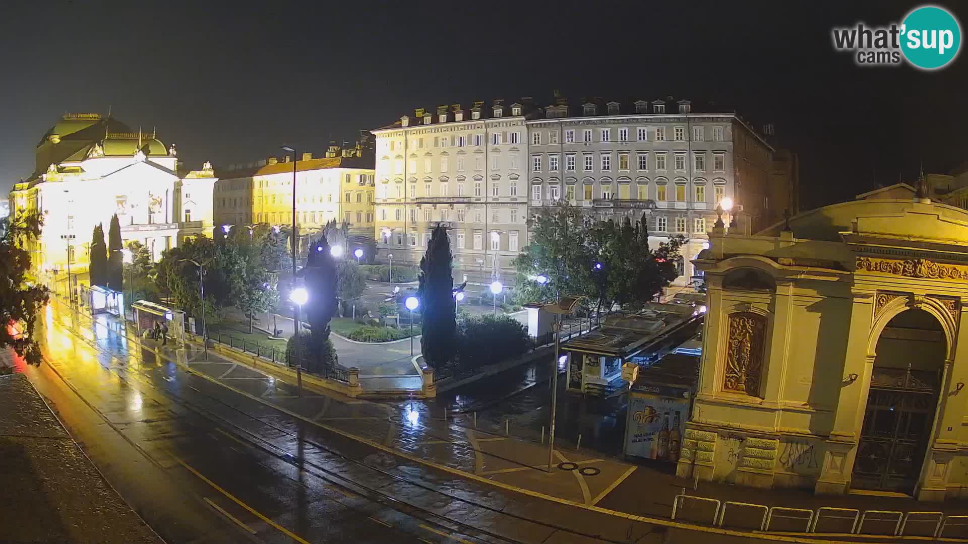 Webcam Rijeka – Park et Théâtre national croate Ivan pl. Zajc