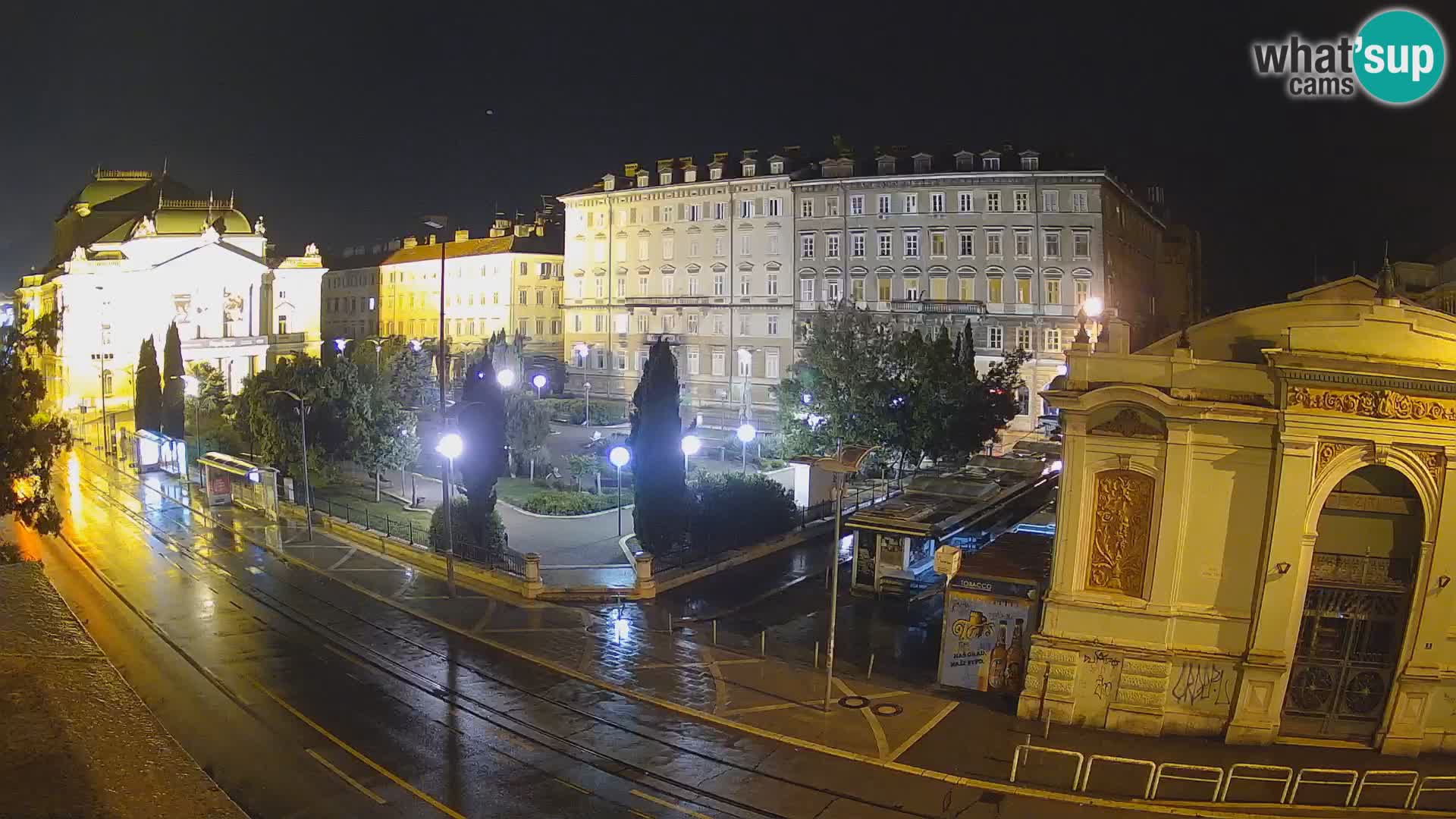 Webcam Fiume – Parco e Teatro nazionale Croato Ivan pl. Zajc