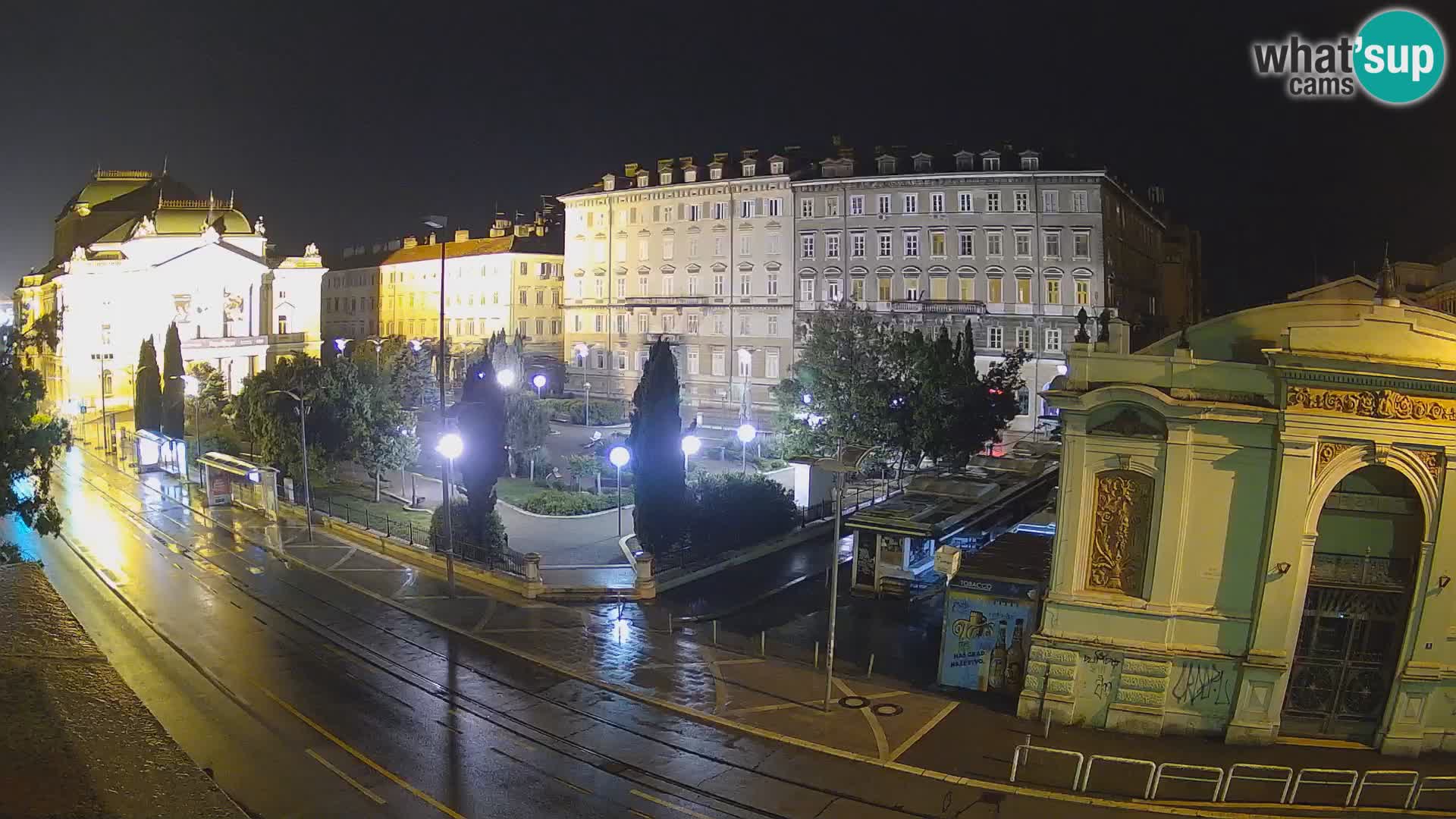 Webcam Fiume – Parco e Teatro nazionale Croato Ivan pl. Zajc