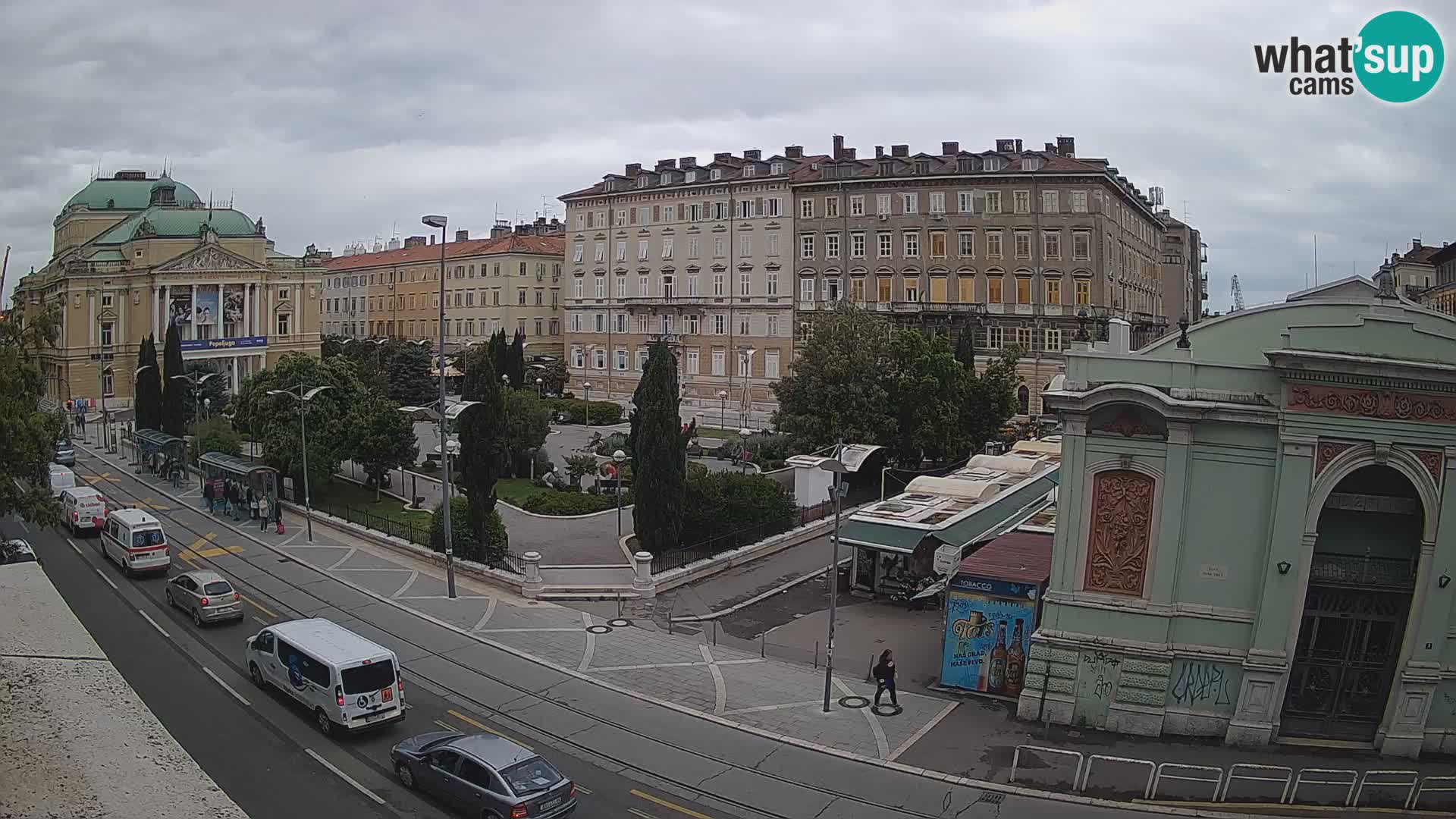 Webcam Fiume – Parco e Teatro nazionale Croato Ivan pl. Zajc