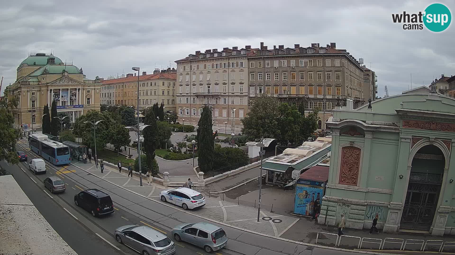 Webcam Rijeka – Park and  Croatian National Theatre Ivan pl. Zajc