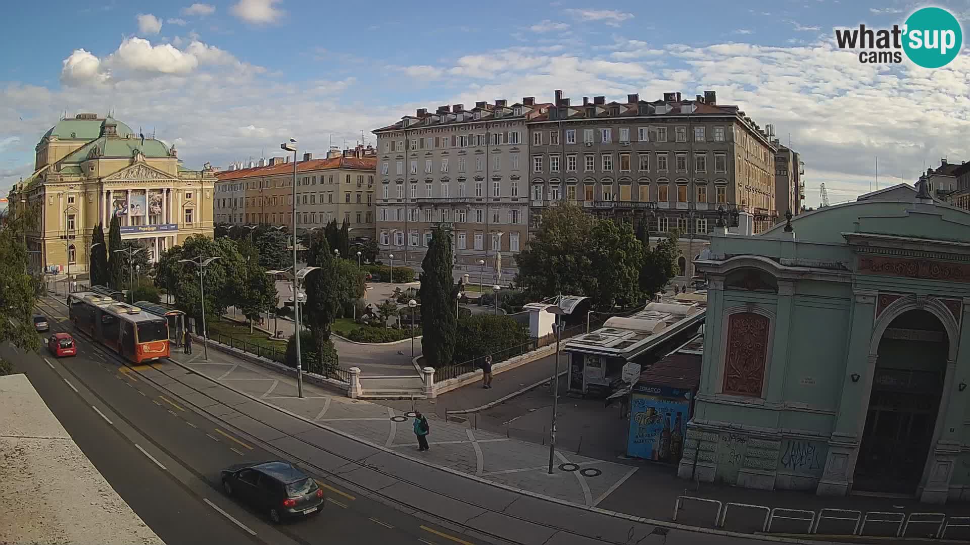 Webcam Rijeka – Park et Théâtre national croate Ivan pl. Zajc