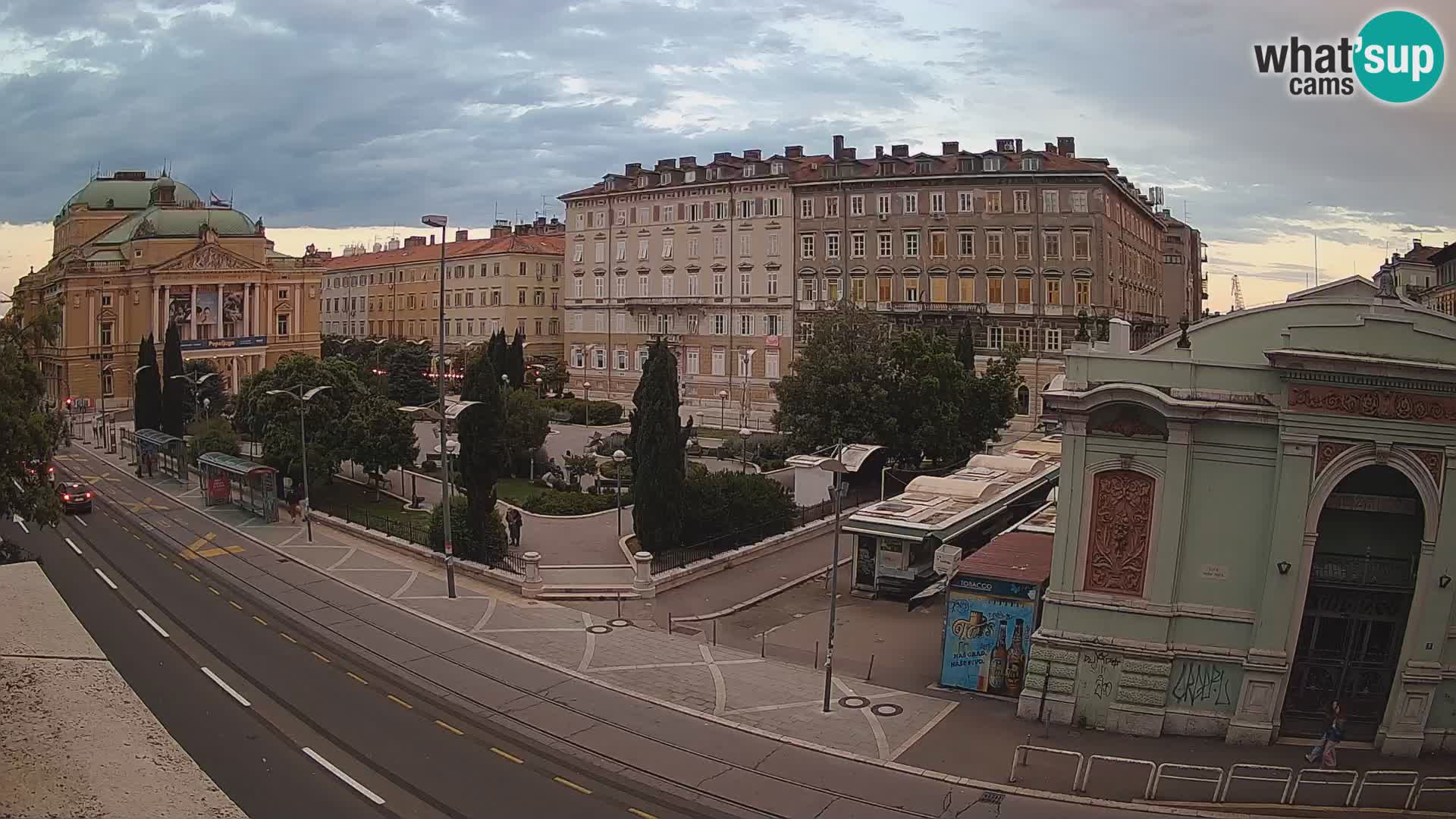 Webcam Rijeka – Park et Théâtre national croate Ivan pl. Zajc