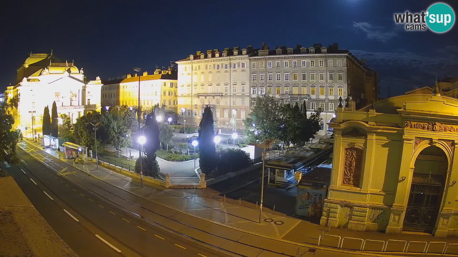 Webcam Fiume – Parco e Teatro nazionale Croato Ivan pl. Zajc