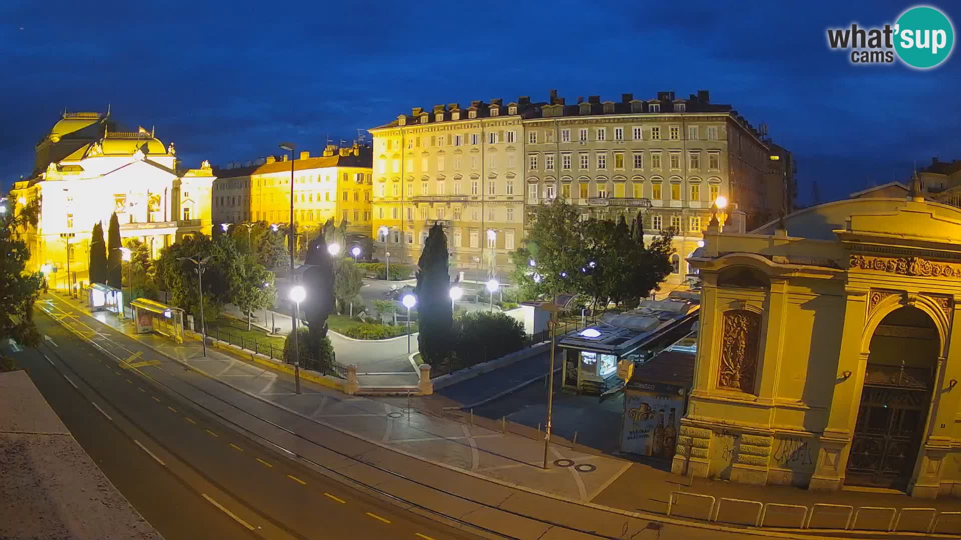 Webcam Rijeka – Parque i Teatro Nacional Croato Ivan pl. Zajc