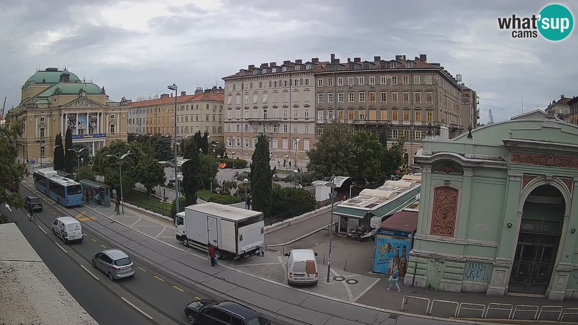Webcam Rijeka – Parque i Teatro Nacional Croato Ivan pl. Zajc