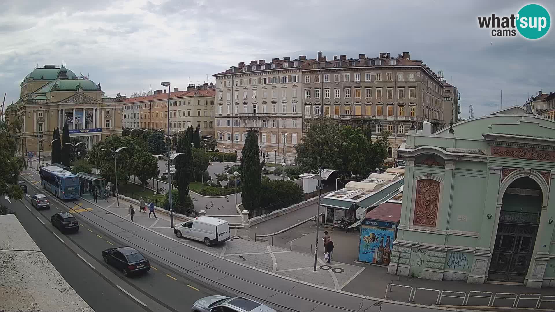 Webcam Fiume – Parco e Teatro nazionale Croato Ivan pl. Zajc