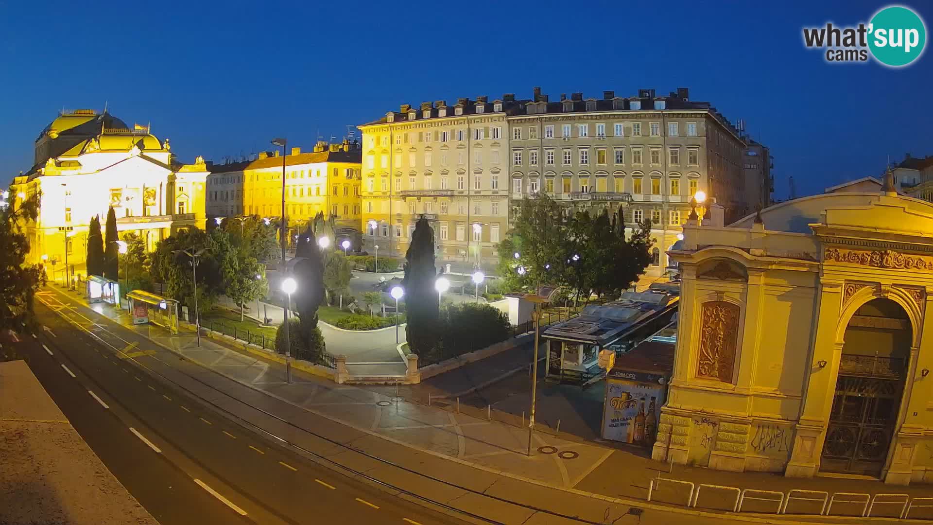 Webcam Fiume – Parco e Teatro nazionale Croato Ivan pl. Zajc