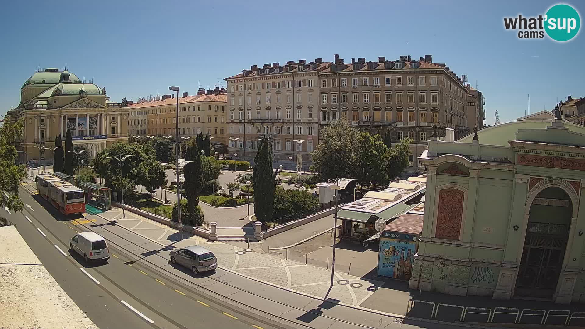 Webcam Fiume – Parco e Teatro nazionale Croato Ivan pl. Zajc