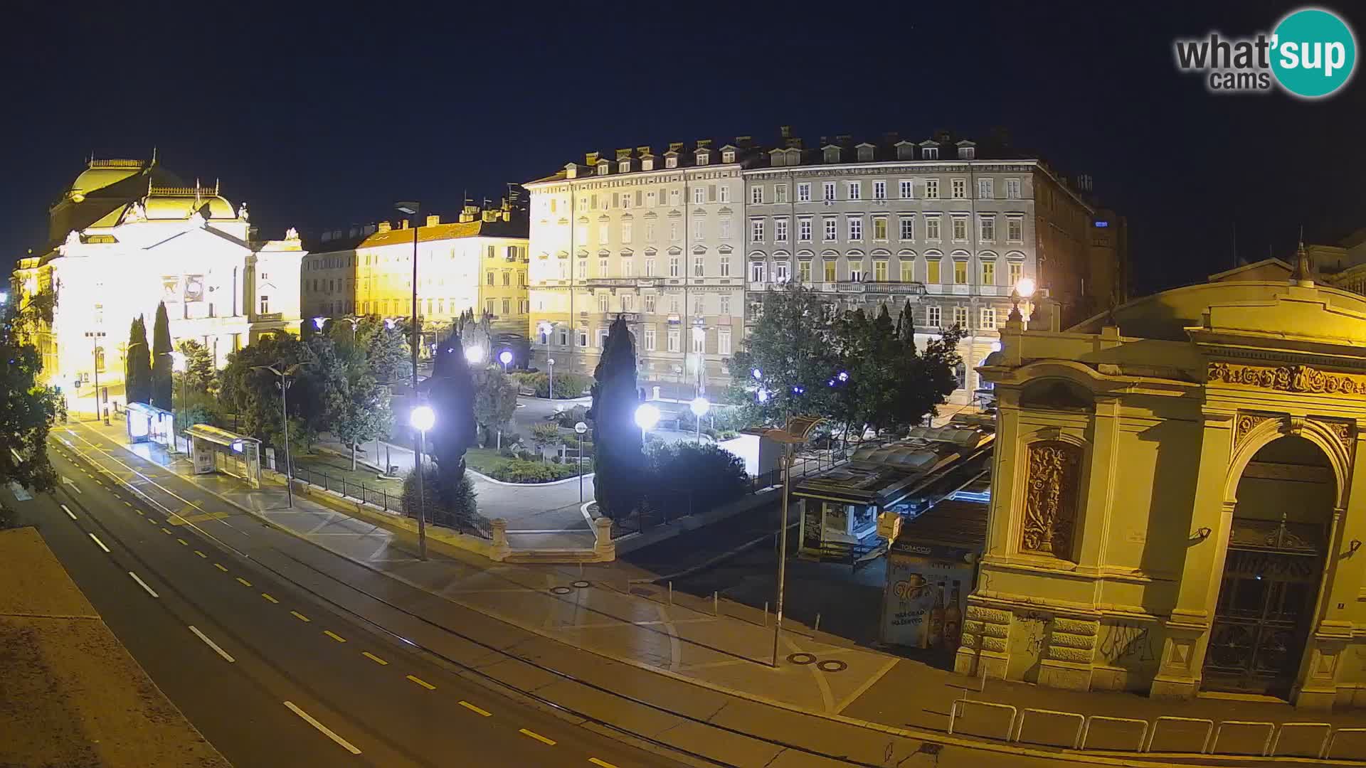 Webcam Rijeka – Park et Théâtre national croate Ivan pl. Zajc