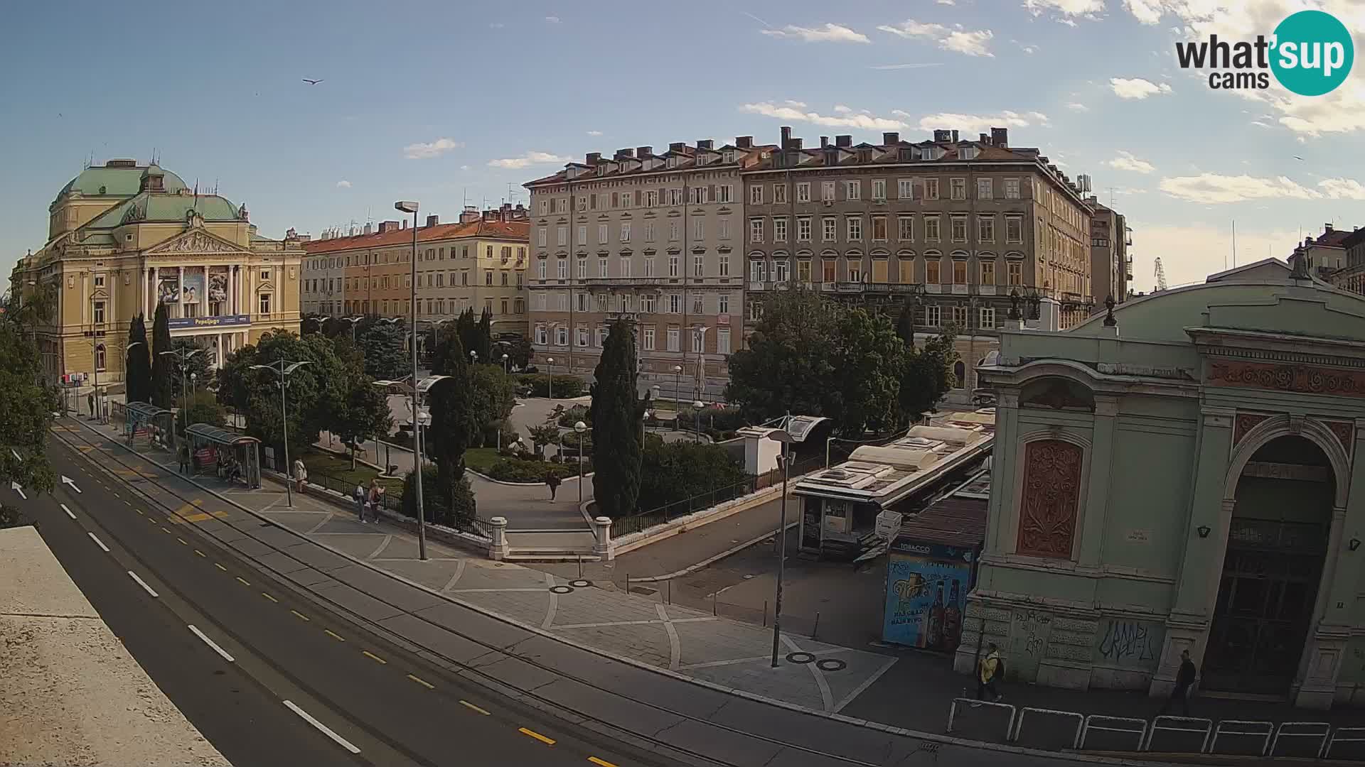 Webcam Rijeka – Park et Théâtre national croate Ivan pl. Zajc