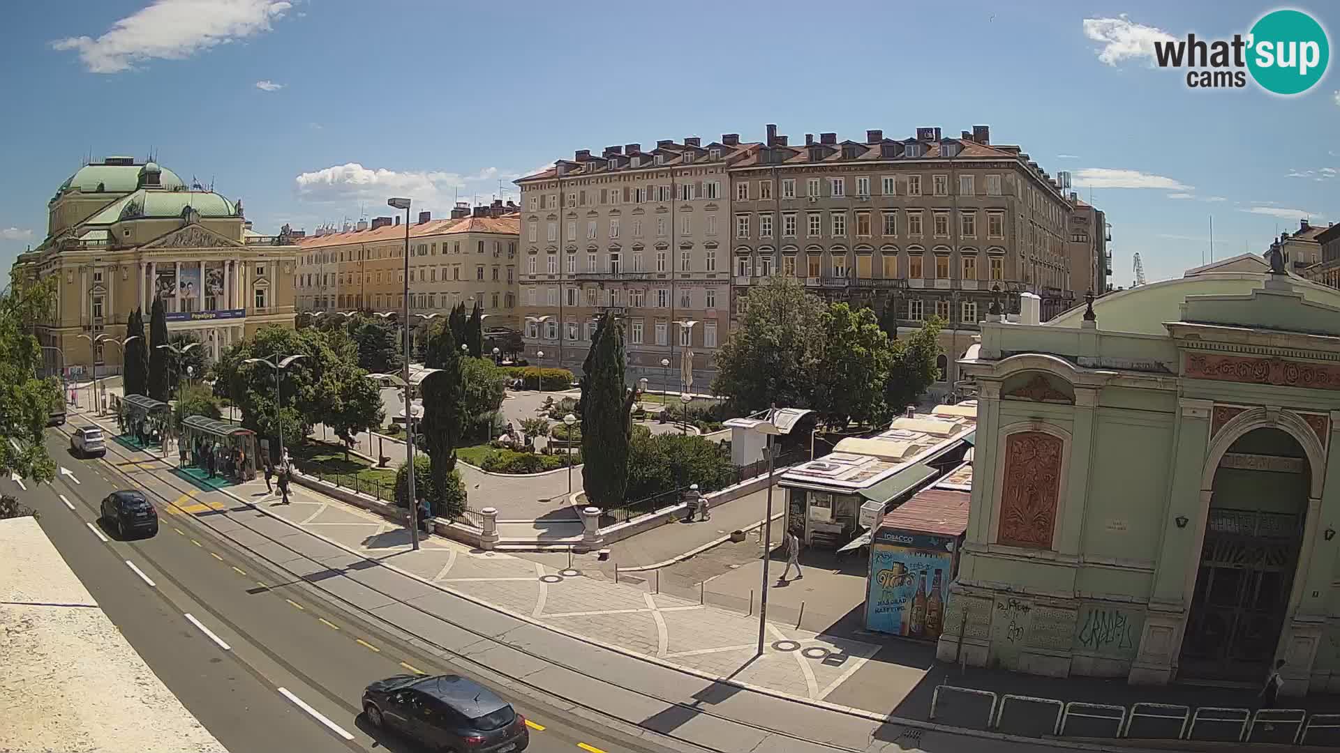 Webcam Rijeka – Park et Théâtre national croate Ivan pl. Zajc