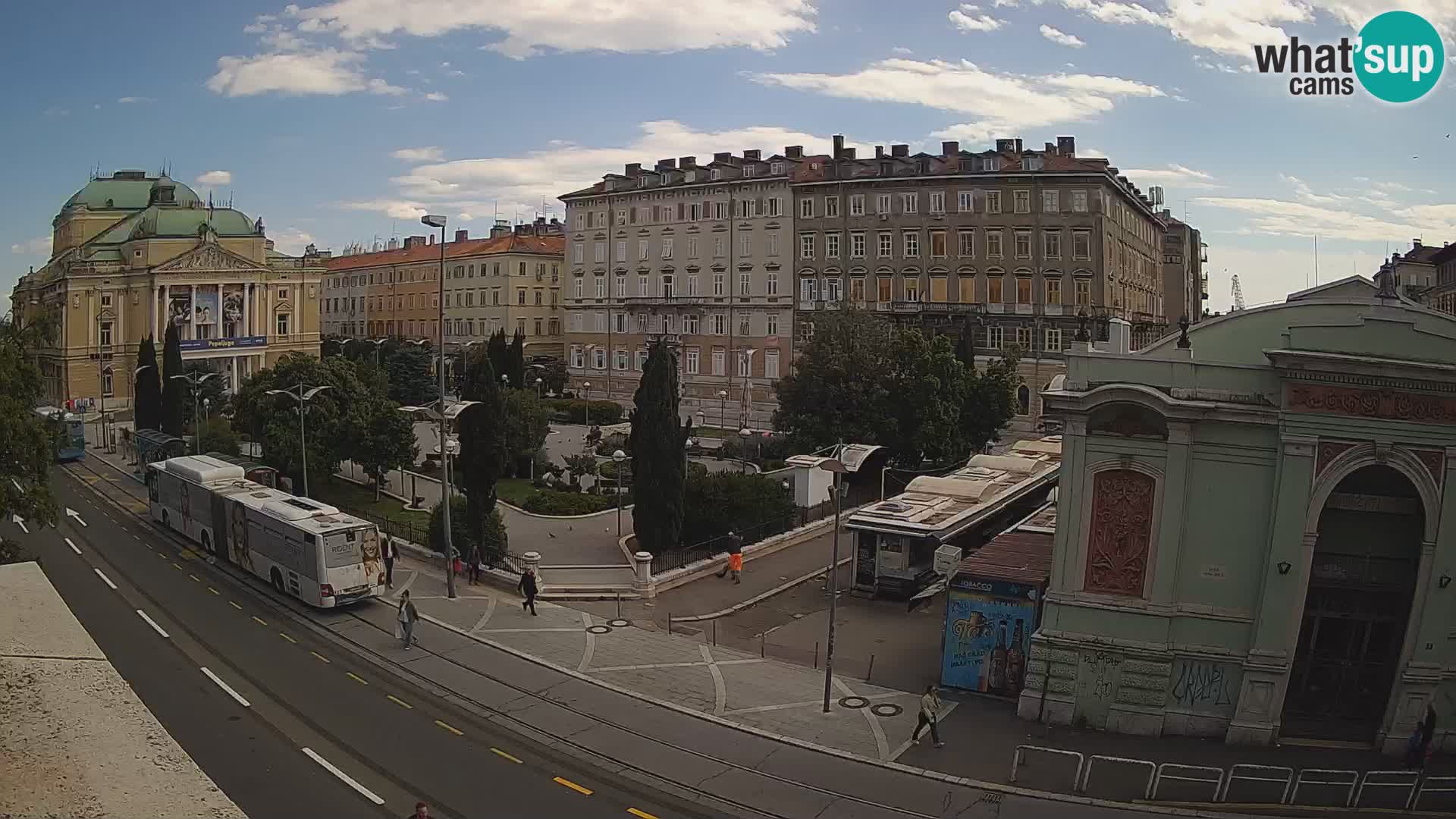 Webcam Rijeka – Park and  Croatian National Theatre Ivan pl. Zajc